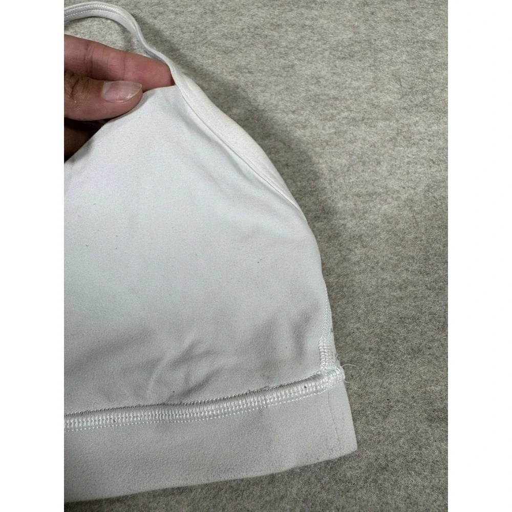 Lululemon Sports Bra Womens 8 White Racerback Stretch Yoga Athletic Gym Running